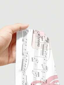 ROMWE Kawaii 可爱猫咪爱心音符钢琴印花吊带背心，少女优雅 - 白色 - 查看 6