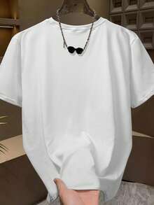 Resyla 男士十字印花圆领休闲短袖T恤 - 白色 - 查看 2