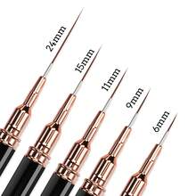 Bộ 5 bút vẽ móng nghệ thuật bằng kim loại màu đen. - màu đen - Xem 6