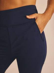 Aralina Leisurewear Active Women's High Waisted Straight Leg Gym Workout Pant With Pockets - Navy Blue - View 3