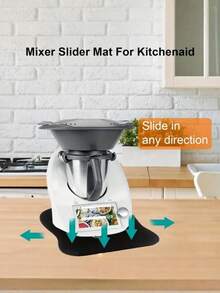 1-teilige Gleitunterlage, geeignet für alle Thermomix TM5, TM6, TM21, TM31 Serien, multifunktionale Küchen-Gleitplatte, Küchenarbeitsplatten-Geräte-Gleitunterlage, Mixer-Gleiter, geeignet für Thermomix TM6, TM5, Kaffeemaschinen, Mixer, Toaster, Heißluftfritteusen usw. - Schwarz - Übersicht 4