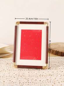 1 pieza Marco de fotos minimalista, soporte de exhibición de fotos de PC simple para decoración del hogar, Día de San Valentín, Boda de San Valentín, Cumpleaños - Nuez roja - Ver 7