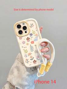 1 Piece Colorful Star & Letter Pattern Protective Silicone Phone Case With Wrist Strap For Youth,Phone Case Compatible With IPhone17/17 AIR/17 PROMAX/17 PRO/16/7/8/11/12/13/14/15/X/XR/Xs/Plus/Pro/Pro Max/SE2/16E - antique white - View 36
