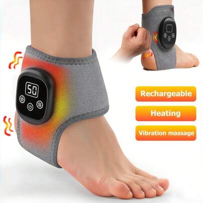1个足踝按摩器，5种温度设置，振动疗法，便携式家用必备放松工具