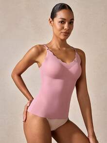 Veilyse Women's Solid-Color Camisole Top, Daily Wear - Dusty Pink - View 7