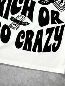 Áo thun in hình hoạt hình và khẩu hiệu phong cách thường ngày dành cho bé trai tuổi teen, thích hợp cho mùa hè. - trắng - Xem 5