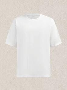 Mercer Haus 男士新款针织圆领短袖T恤，休闲简约，夏季款 - 白色 - 查看 1