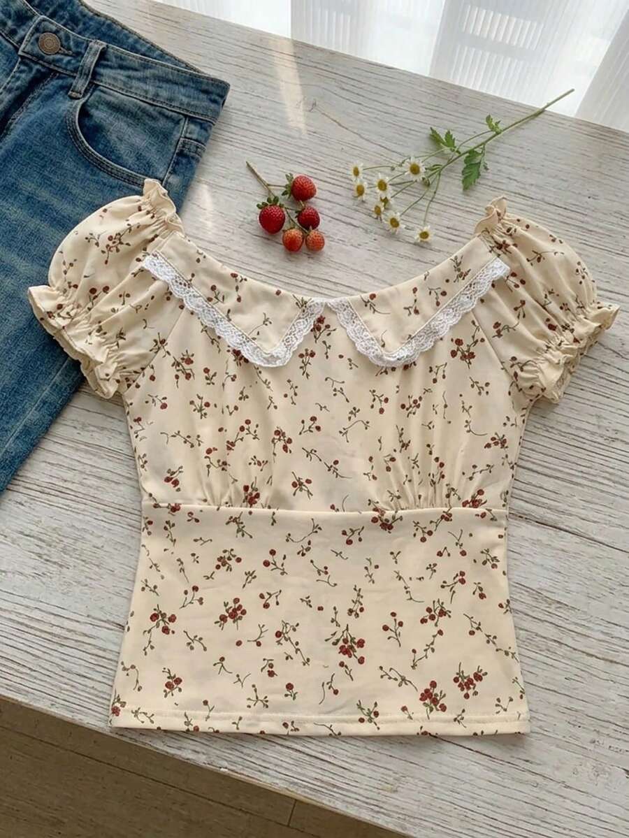 Áo thun ngắn tay in họa tiết tối giản dành cho bé gái tuổi teen - Màu vàng - Xem 1