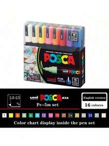 Acrylic Felt Tip Marker Set Graffiti New Packaging PC-1M PC-3M PC-5M POP Advertising Poster Pen Hand-Painted Art Supplies Stationery - PC-set - View 15