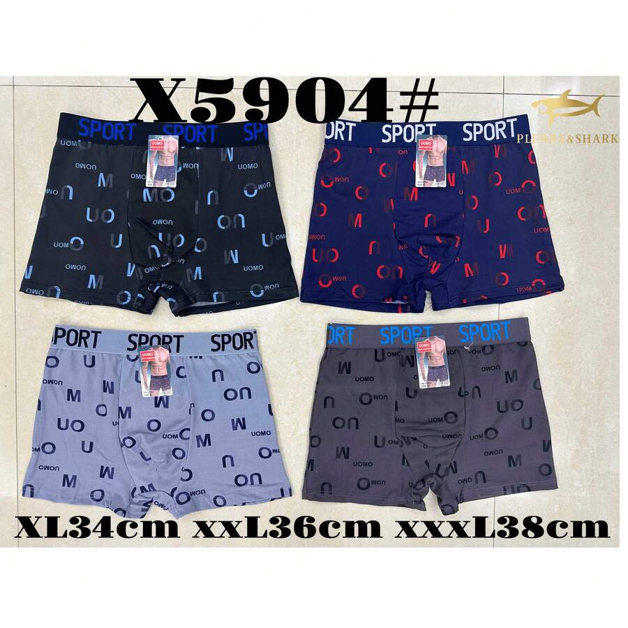 PLERRE&SHARK 12 piezas diferentes tamaños Boxers hombre estilo deportivo minimalista color sólido algodón cardado elástico ajuste medio cintura sin mangas cómodo transpirable para uso diario todo el año ropa interior Ángel plano masculino - Multicolor - Ver 1