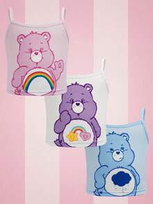 SHEIN X Care Bears Áo lót hai dây in hình gấu dành cho bé gái - Nhiều màu - Xem 1