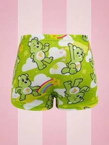 SHEIN X Care Bears 4pcs Young Girl Lingerie Set, Pink & Green Camisole And Shorts, Cute Bear Collaboration Series - Multicolor - View 11