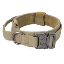 1pc Tactical Dog Collar, Premium Nylon Adjustable Dog Collar With Handle, Heavy Duty Metal Reinforced Buckle D-Ring Soft Cotton Padded Military Training Collar For Medium & Small Dogs - Multicolor - View 5