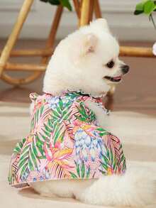 PETSIN 1 Stück süßer Prinzessin-Stil Haustier-Rock mit welligem Saum, rosa Farbe, perfekt für den Sommerurlaub - Verschiedenfarbig - Übersicht 4