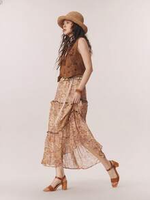 Styleloop 女士粗跟棕色踝带编织凉鞋，户外简约透气舒适波西米亚西部风音乐节假日必备女式凉鞋，打造波西米亚牛仔女郎造型 - 深棕色 - 查看 12