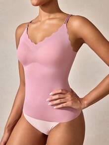 Veilyse Women's Solid-Color Camisole Top, Daily Wear - Dusty Pink - View 3