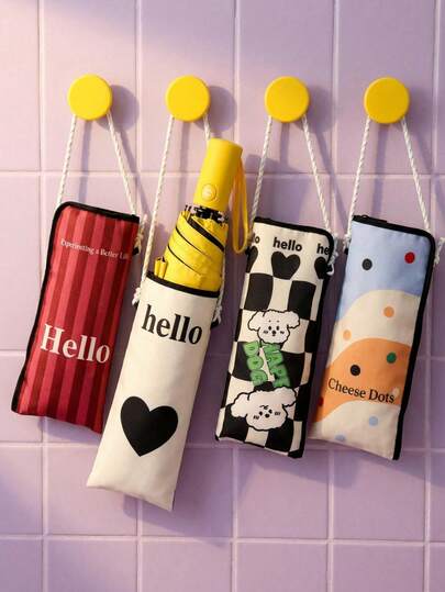 Joivida 可爱卡通图案便携式防水抽绳雨伞收纳袋，防漏防湿雨伞套，适用于折叠伞、遮阳伞，保护伞套，适用于汽车、家庭、办公室、旅行、户外活动，轻便可重复使用，带结实抽绳，防湿防漏，适合日常通勤、商务旅行、度假，时尚简约设计，男女通用，雨天和晴天必备实用配件