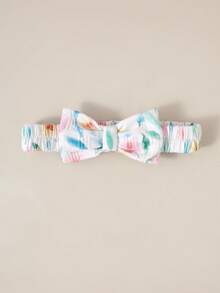 SHEIN Newborn Baby Pink Dress & Bow Headband Set, Cute Princess Style - Pink - View 4