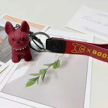 1 pieza, 6 colores para elegir, llavero y colgante de llave con perro de dibujos animados lindos, decoración exquisita para billetera y mochila - Multicolor - Ver 10
