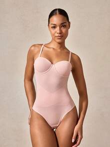 Veilyse Bộ jumpsuit thời trang và thanh lịch với thiết kế cúp ngực. - Hồng - Xem 3