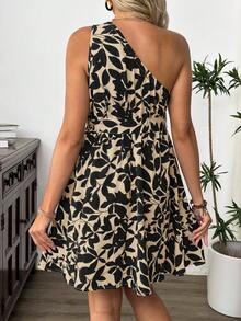 SHEIN Maternity Casual Floral Print Sleeveless Dress - Khaki - View 2