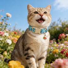 Easter Dog Collar Cute Easter Rabbit Bunnies Eggs Dog Collar Female Male Collar Adjustable Soft Collar For Dogs Pet Gift Spring Summer Collars - Blue - View 7
