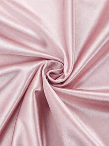 SHEIN Franclia 女士优雅褶皱短袖上衣，饰以珍珠，面料闪亮，适合外出和约会，春秋季穿着。 - 粉色 - 查看 5
