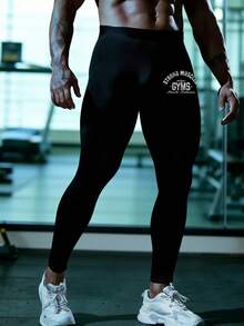 GymBeat Men Sports Tights - Black - View 4