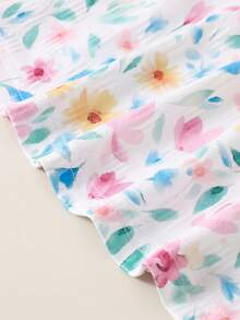 SHEIN Newborn Baby Pink Dress & Bow Headband Set, Cute Princess Style - Pink - View 6