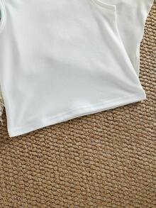 SHEIN Vintaside Kids 10件裝嬰幼兒男/女童夏季套裝 素色藍黑白灰背心上衣&寬鬆短褲 休閒親子套裝 適合幼兒/嬰兒 極簡風 - 彩色 - 查看 5