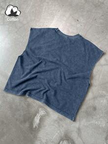 Claim Dot Áo ba lỗ vai rộng giặt thường ngày mùa hè cho nam - Màu xanh lam - Xem 2