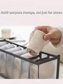 1/2/5PCS Large Capacity Space Saving Mesh Foldable Underwear Socks Lingerie Bra Stockings Pantyhose Tights Organizer Storage Box Divider For Closet Bedroom Dresser Home Organization Must Haves - Multicolor - View 2
