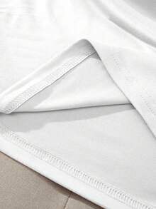 Áo thun nữ in khẩu hiệu, áo thun ngắn tay cổ tròn bằng cotton dáng casual mùa hè, áo thun in chữ, trang phục nữ. - trắng - Xem 4