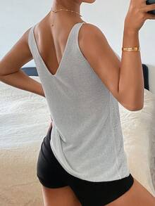 Livesso 春夏灰色水钻闪亮休闲吊带背心，优雅女士细肩带上衣，适合情人节、婚礼、海滩、度假等场合。 - 白色 - 查看 5