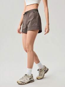 OutZeal 女士户外短裤，夏季徒步露营旅行防水弹力口袋设计，可调节腰带 - 棕色 - 查看 6