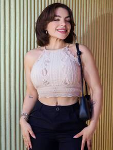 Lupita Cardoza 女士蕾丝边吊带背心 - 卡其色 - 查看 6