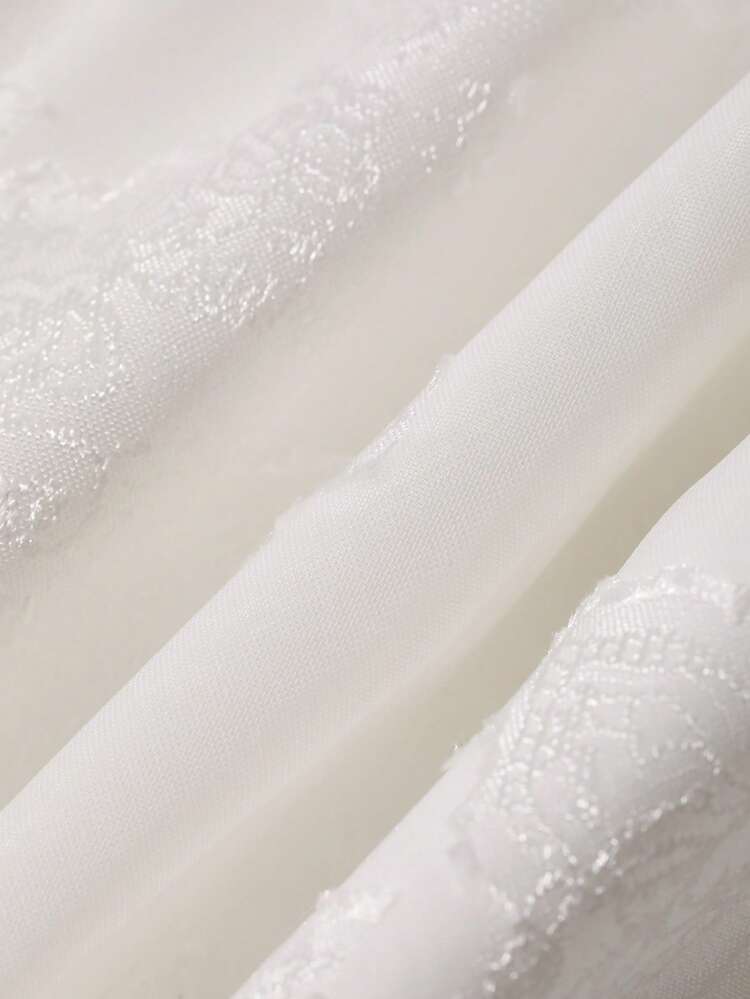 Summer Vacation Outfit Lace Patchwork Loose V-Neck Mid-Length Dress For Women