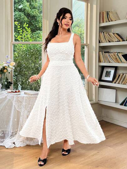 Celure Đầm dạ hội dáng ôm, không tay, cổ vuông, hở lưng, thắt nơ, chất liệu dệt kim cao cấp dành cho nữ cỡ lớn.