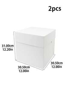 2 hộp đựng bánh lớn màu trắng, hộp bánh mì có cửa sổ và nắp đậy, thích hợp đựng bánh ngọt, bánh rán, bánh nướng, bánh quy, bánh cưới, bánh sinh nhật. - Xem 9