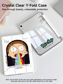 Rick and Morty X SHEIN 彩虹女孩平板电脑保护套，兼容 iPad (A16) 11 英寸第 11 代（2025 年款）/ iPad 第 10 代、iPad Pro 2020 11 英寸、iPad 7/8/9 代、Galaxy Tab S6 Lite 10.4 英寸，高端质感，支持 3+Y 折叠，具备自动唤醒/睡眠功能和内置笔槽，防震保护。 - 彩色 - 查看 1