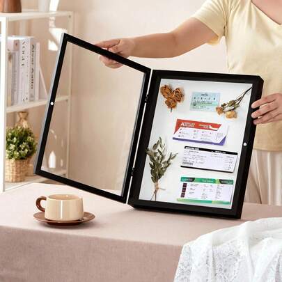 5x5 & 8x8 Inch Wooden Shadow Box Picture Frames, Glass Front Display Case For Wedding Memorabilia, Collectibles & Art Keepsakes