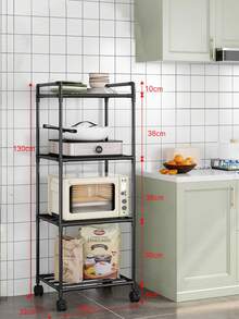 1-Piece Space-Saving Tall Metal Shelf, Kitchen Shelf, Wardrobe Storage, Storage Box, Bathroom Shelf, Shower Rack, Floor-Standing Multi-Layer Bathroom Storage Shelf, Bookshelf, Storage Rack, Movable, Easy To Assemble, Suitable For Bathroom, Kitchen, Office, Study, Living Room, Holiday Gift. - Multicolor - View 7