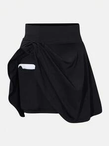 SHEIN Váy legging thể thao và múa ba lê đa năng, dễ phối đồ cho bé gái, thích hợp cho mùa hè/xuân/thu. - màu đen - Xem 4