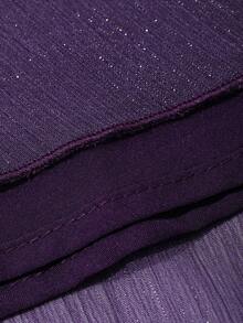 DAZY 女士不对称飘逸紫色雪纺连衣裙 - 紫羅蘭色 - 查看 3