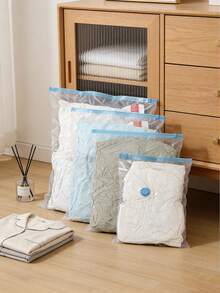 3pcs Thick Vacuum Compression Bags, Airtight Storage Bags For Bedding, Clothing, Travel, Dorm Room, Reusable Compress Bags To Save Space, Home Essential Supplies, Dust Cover, Gift Dress Pants Shoes Jeans Boots Skirtbedroom,Organizer,Organiser,Home Storage,White T Shirt Women,Black Pants Women,Ladies Winter Clothes,Dress,Winter Clothes For Ladies,Elegant Woman Dresses,White Shirt For Ladies,Long Sleeve - Clear - View 4