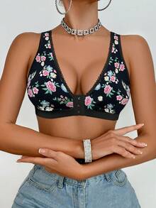 1pc Front Closure Wireless Bra For Women - Multicolor - View 3