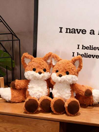 POKOJA LAND Đồ chơi nhồi bông hình cáo dễ thương, cáo đỏ đang chạy theo phong cách Kawaii, thân mềm mại với đôi chân to và đuôi dài, thích hợp cho trẻ em và bé gái, là lựa chọn hoàn hảo cho quà tặng ngày lễ và kỷ niệm từ mùa xuân đến mùa hè.