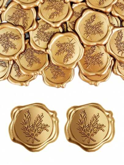 20/30/50/100 Piezas Pegatinas de Sello de Cera Dorada Autoadhesivas para Invitaciones de Boda, Sobres, Envoltorios de Regalo, Decoraciones de Fiesta, Recuerdos