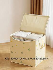 Large Capacity Foldable Storage Box With Handle, Suitable For Bedroom And Wardrobe; Cute Pattern Design Adds Fun To Home Organization; Woven Material Suitable For Seasonal Changes. - Multicolor - View 5