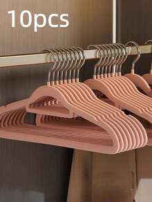 5/10/20/40/60/100个装 绒面衣架 防滑无痕 防肩部碰撞 加厚塑料材质 结实耐用 适用于家居衣物收纳 成人衣架 适用于西装、外套、连衣裙、牛仔裤、靴子等收纳 - 彩色 - 查看 13